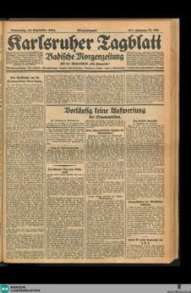 Karlsruher Tagblatt, Morgenausgabe