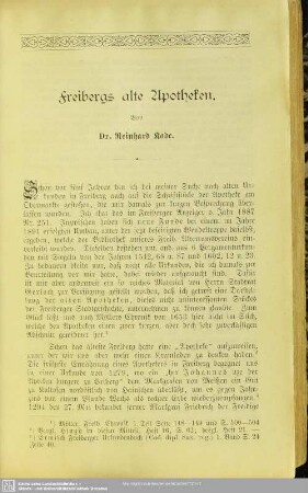 Freibergs alte Apotheken