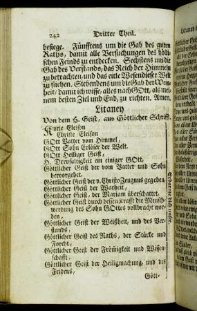 Litaney Von dem H. Geist, aus Göttlicher Schrifft