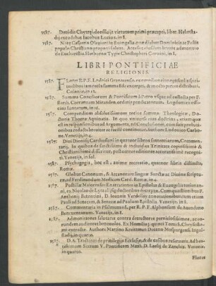Libri Pontificiae Religionis.
