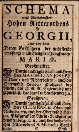 Churbajerischer Hof- und Staats-Calender. 1767
