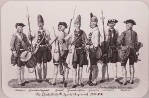 Das Chursächs. Leibgarde-Regiment 1738-1741 (7 verschiedene Uniformen)