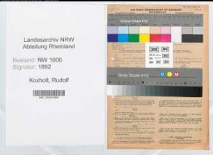 Entnazifizierung Rudolf Koxholt, geb. 16.10.1905 (Kaufm.-Angest.)