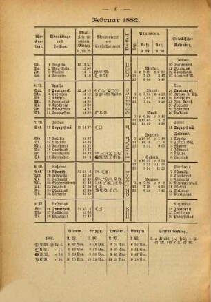 Kalender und statistisches Jahrbuch für das Königreich Sachsen nebst Marktverzeichnissen für Sachsen und die Nachbarstaaten : auf d. Jahr .... 1882