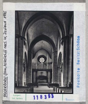 Paderborn: Dom, Mittelschiff nach Westen, Zustand 1965