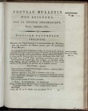 Nouveau Bulletin des Sciences, par la Société Philomatique. Paris. Septembre 1813., 72