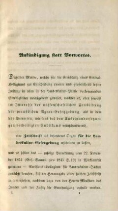 Ankündigung statt Vorwortes