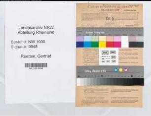 Entnazifizierung Gertrud Ruetten, geb. 12.11.1904 (Stenotyp.)