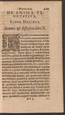 De Anima Vegetativa. Liber Decimus.