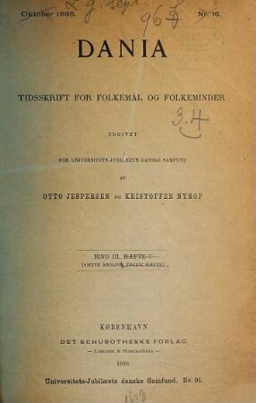 Dania : tidsskrift for dansk sprog og litteratur samt folkeminder. 3. 1895/96