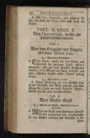 Liber II. Von Operationen, welche am Haupt verrichtet werden.