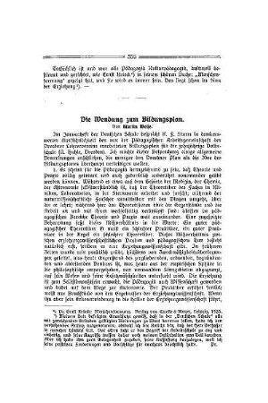 Die Wendung zum Bildungsplan