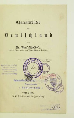 Abt. 10: Charakterbilder aus Deutschland