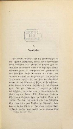 Gustav Schwab's Leben