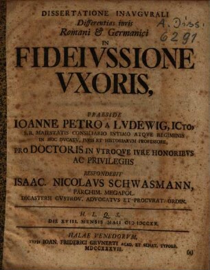 Differentiae iuris Romani et Germanici in fideiiussione uxoris