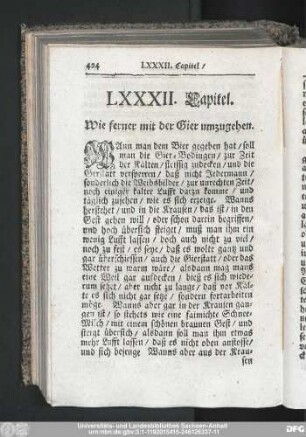 LXXXII. Capitel. Wie ferner mit der Gier umzugehen.