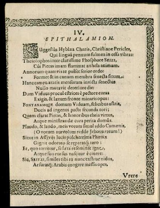 IV. Epithalamion.