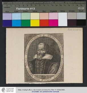 Nicol. Abraham Frambesarius Cons. & Med. Regius Milit. Gall. Archiater. & c. / Ætat. 63. / F. Hulsius. f