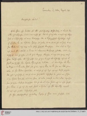 Korrespondenz Ferdinand Christian Baur / Carl Ullmann: Brief von Ferdinand Christian Baur an Carl Ullmann