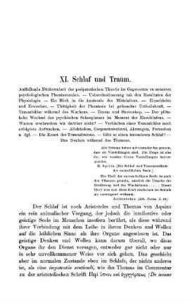 XI. Schlaf und Traum.