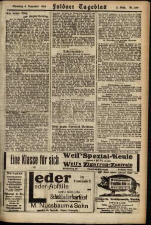 Zweite Ausgabe vom Samstag, den 04. Dezember 1920.