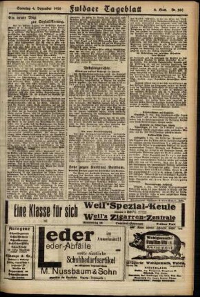 Zweite Ausgabe vom Samstag, den 04. Dezember 1920.