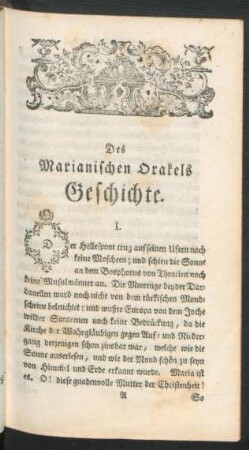Des Marianischen Orakels Geschichte