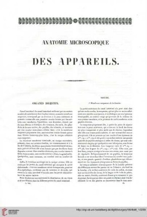 Anatomie microscopique des appareils