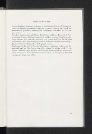 Bitte an die Leser