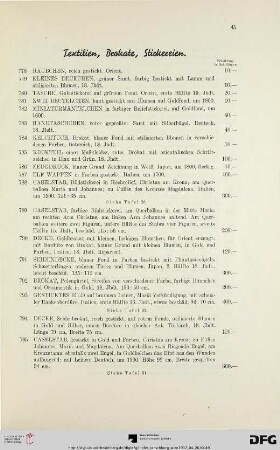 Textilien, Brokate, Stickereien (Nr. 778-876)