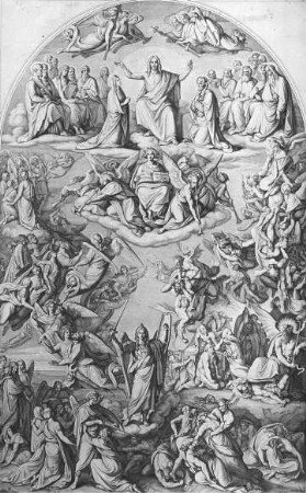 München, Ludwigskirche, Fresko Das jünste Gericht von Peter Cornelius, München, Ludwigskirche