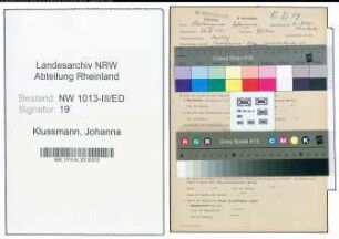 Entnazifizierung Johanna Klussmann , geb. 26.08.1901 (Lehrerin)