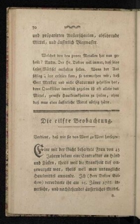 Die eilfte Beobachtung.
