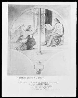 Entwurfszeichnungen für die Fresken der Schloßkapelle von Burg Rheineck — Mariä Verkündigung - Selig die Armen im Geiste
