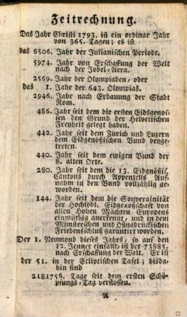 Helvetischer Calender. 1793, 1793