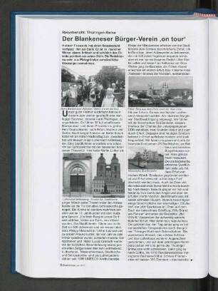 Reisebericht:Thüringen-Reise. Der Blankeneser Bürger-Verein 'on tour'