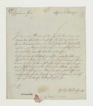 Brief von Georg Vogel an Joseph Heller