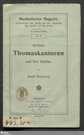Berühmte Thomaskantoren und ihre Schüler