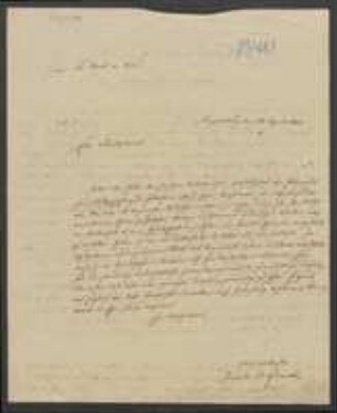 Brief von August Emanuel Fürnrohr an Friedrich Beck