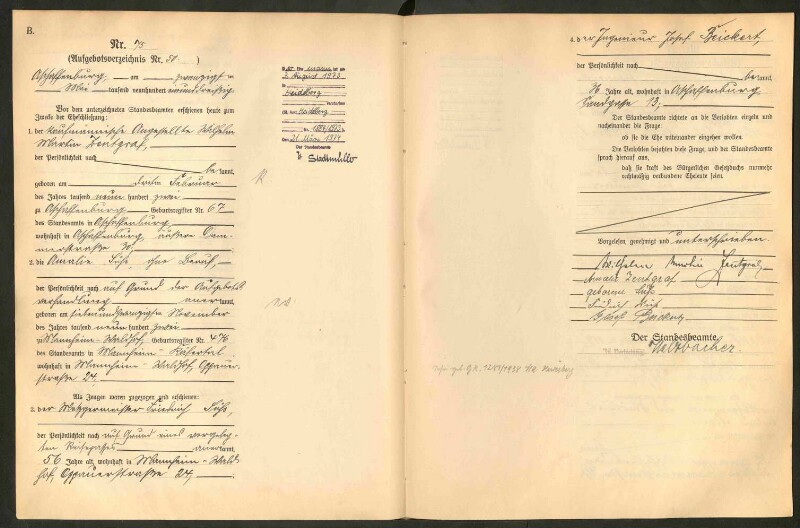 Standesamtsbuch der Stadt Aschaffenburg: Eheschließungen 252/1930 - 130/1931