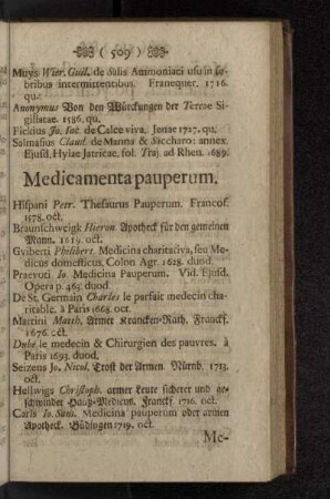 Medicamenta pauperum.