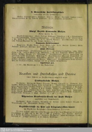 Kranken- und Sterbekassen und Vereine