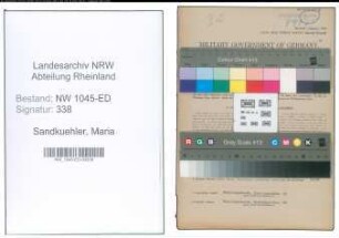 Entnazifizierung Maria Sandkuehler , geb. 10.02.1901 (Lehrerin)