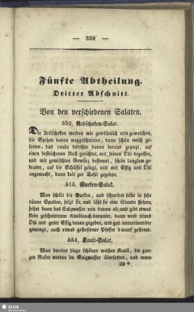 Dritter Abschnitt. Von den verschiedenen Salaten