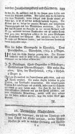 Anweisung für diejenigen, die sich der Theologie und dem Dienst der Kirche widmen, welche Wissenschaften sie und in welcher Ordnung und Verbindung sie solche auf der Universität betreiben sollen.