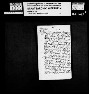 Johann Philipp Herman, Zöller und Gastgeber zu Remlingen (Remblingen), verkauft an Graf Maximilian Karl zu Löwenstein, Wertheim (Wertheimb), etc. seinen Schafhofplatz zu Remlingen um 100 Reichsthaler.