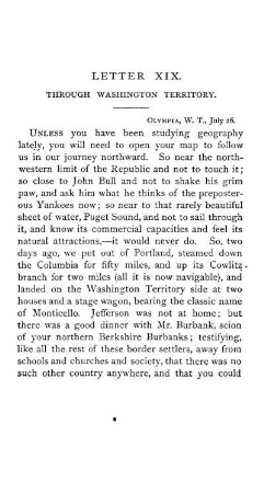 LETTER XIX. THROUGH WASHINGTON TERRITORY.