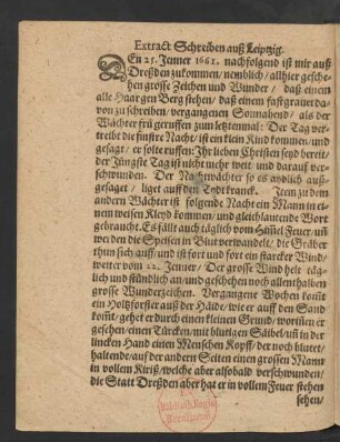 Extract Schreiben auß Leipzig.