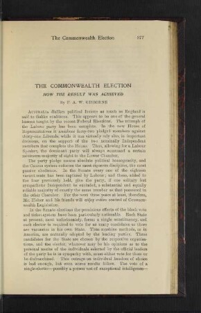 The Commonwealth Election