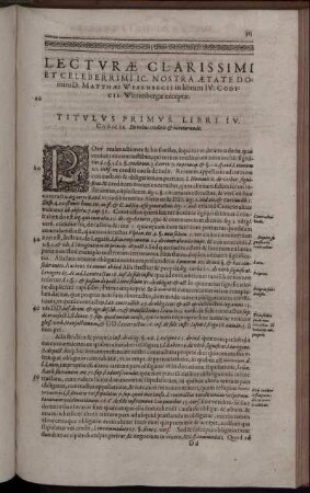 Titulus Primus Libri IV. Codicis De rebus creditis & iureiurando.